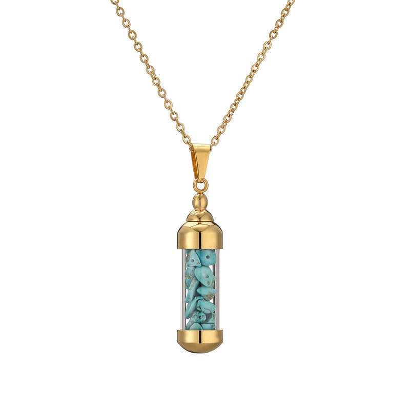 Openable rainbow pendant clavicle chain