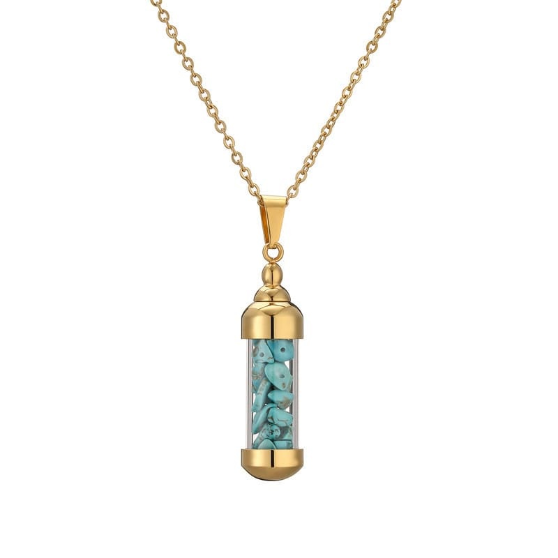 Openable rainbow pendant clavicle chain