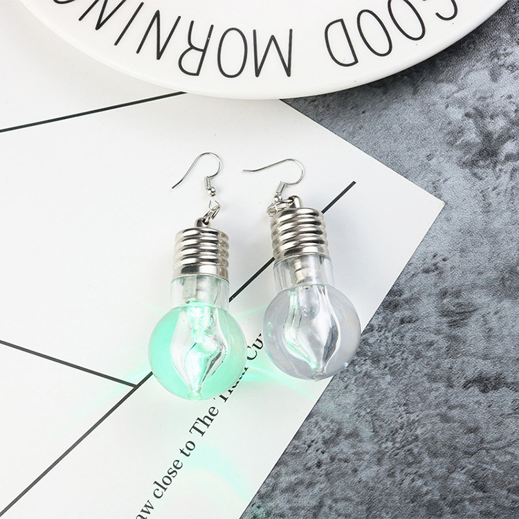 Colorful light bulb earrings