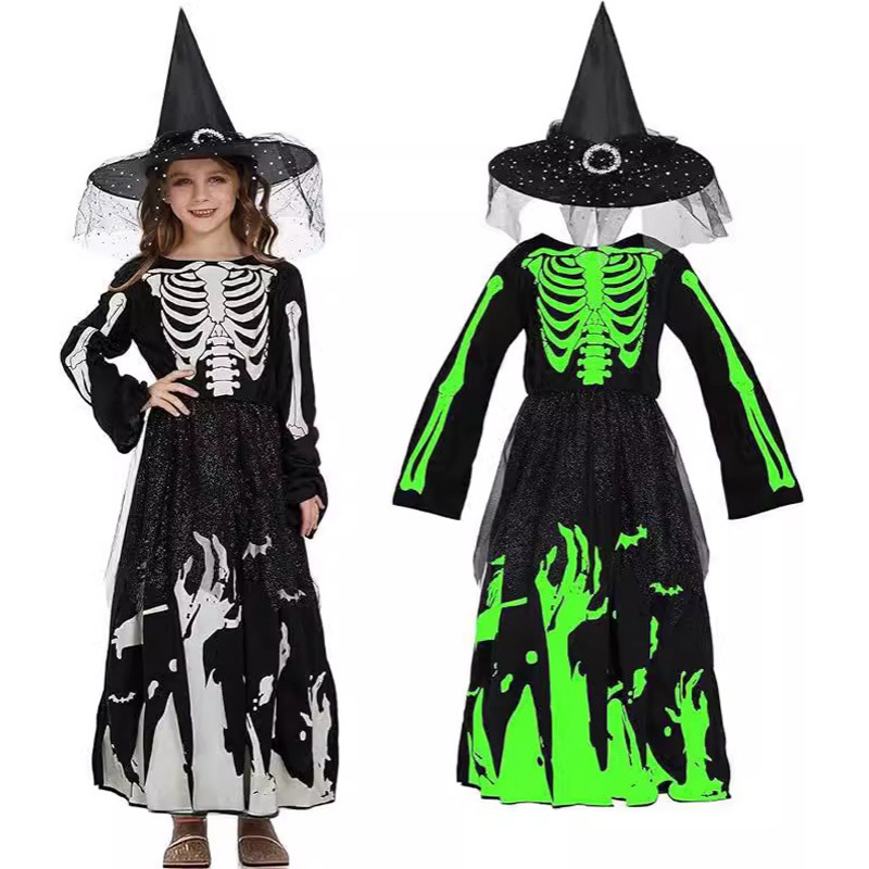 Children's COS costume luminous death skull costume