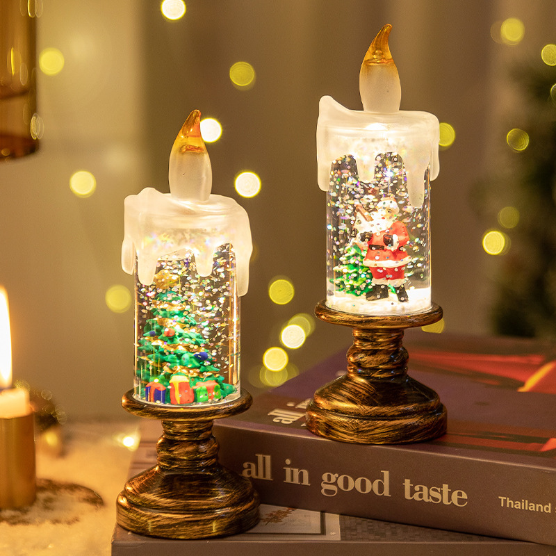 Christmas candle crystal lamp