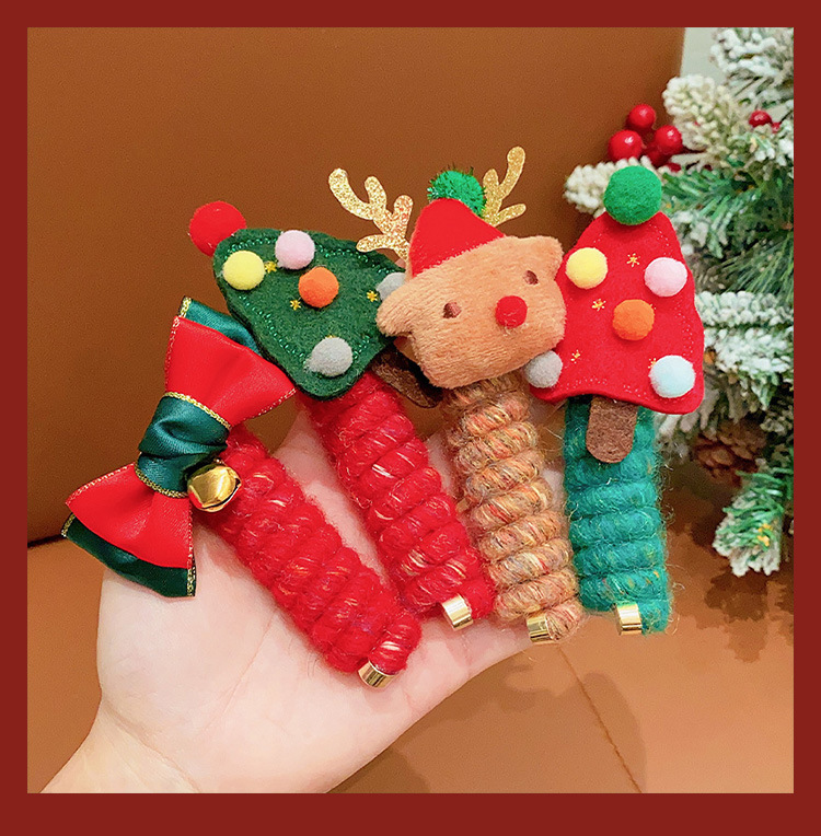 Christmas coil hair tie