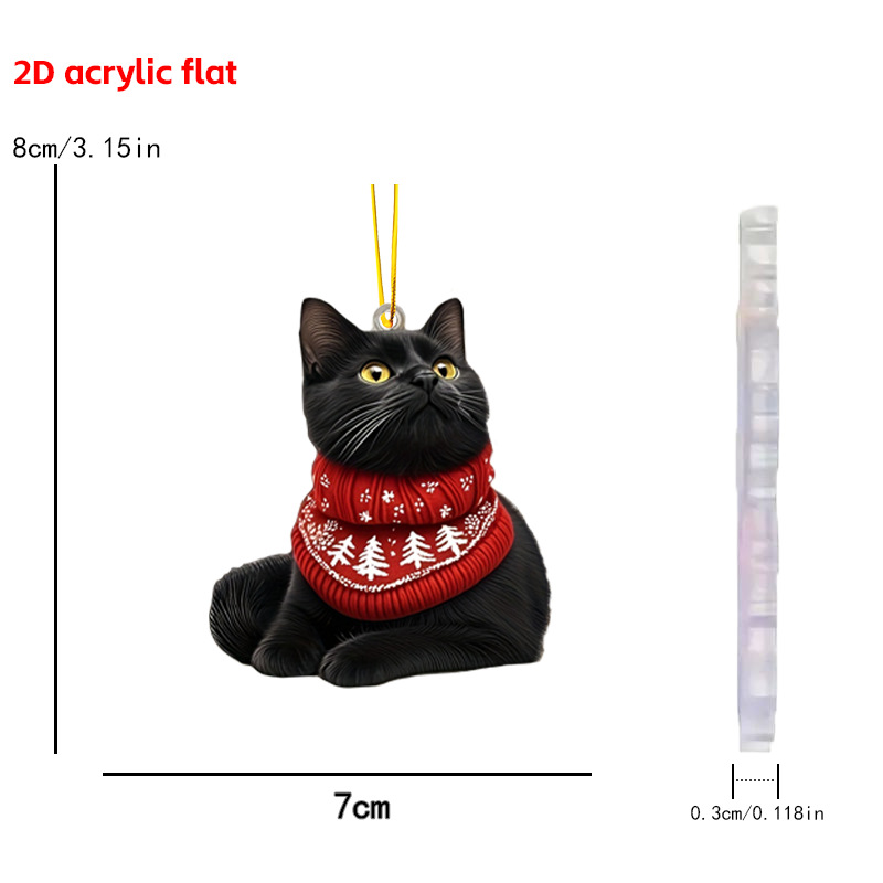 Christmas cat ornament