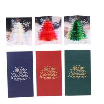 3D Holographic Christmas Tree Pop-up Greeting Card