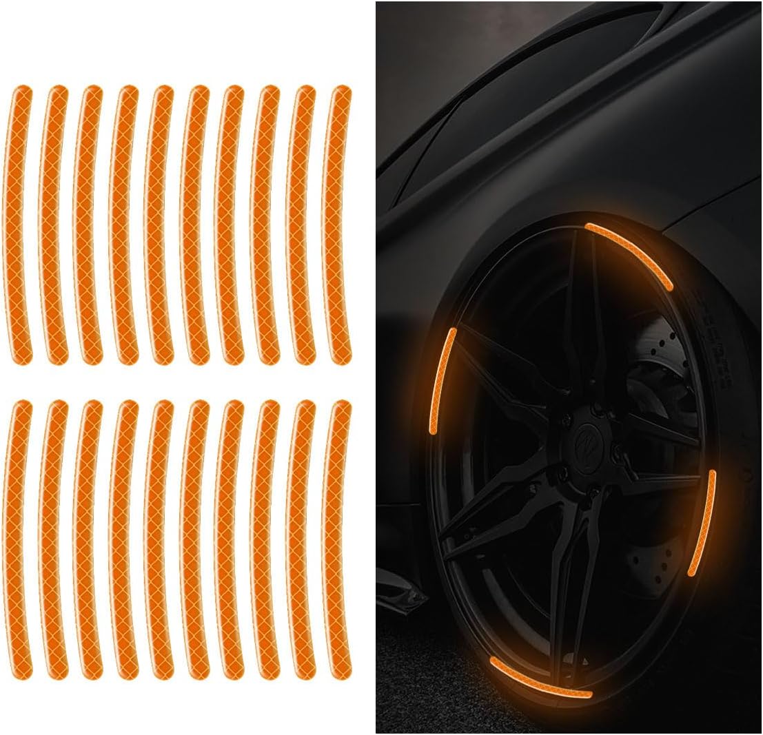 Wheel reflective trim, night safety warning stickers