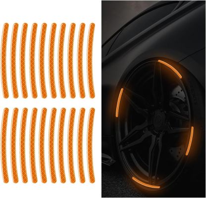 Wheel reflective trim, night safety warning stickers