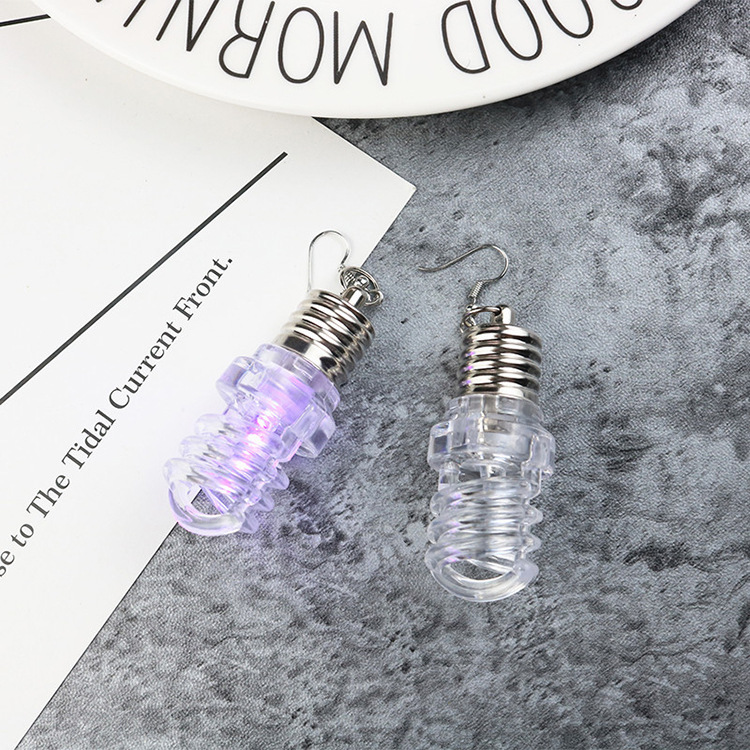 Colorful light bulb earrings