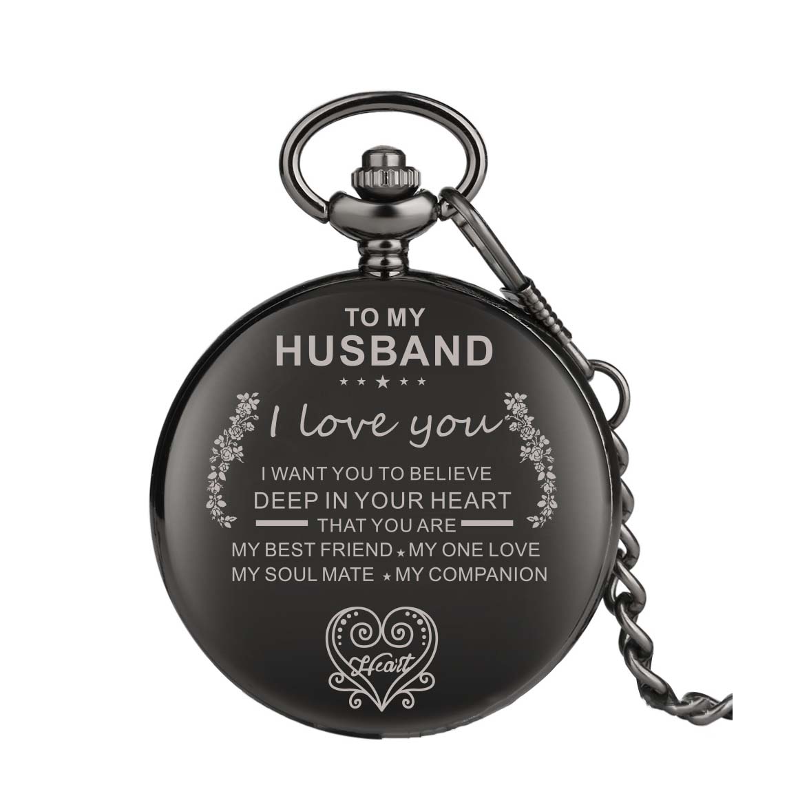 Laser-engraved pocket watch