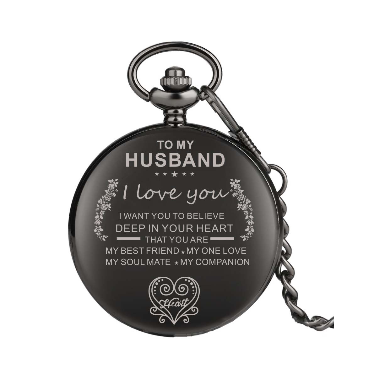 Laser-engraved pocket watch