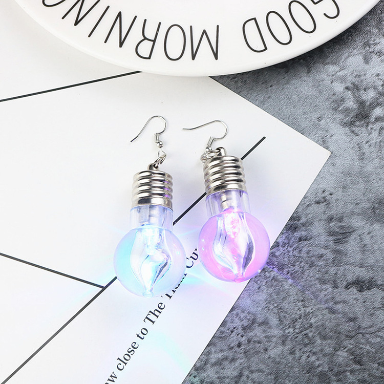 Colorful light bulb earrings