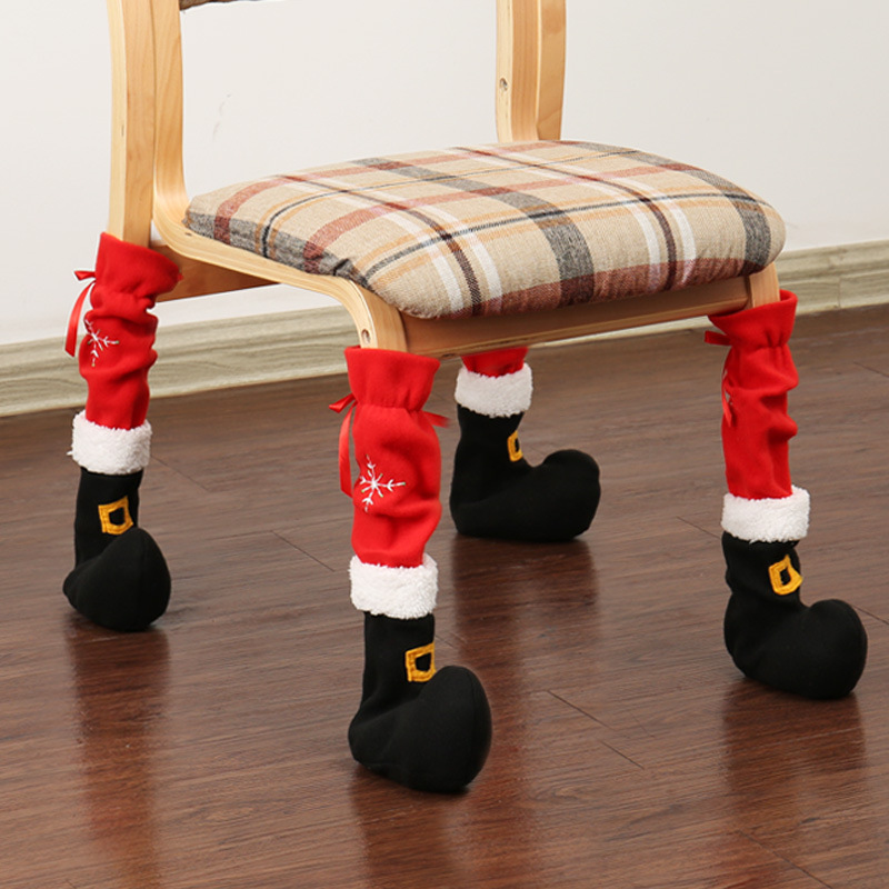 Christmas decoration table and chair foot covers