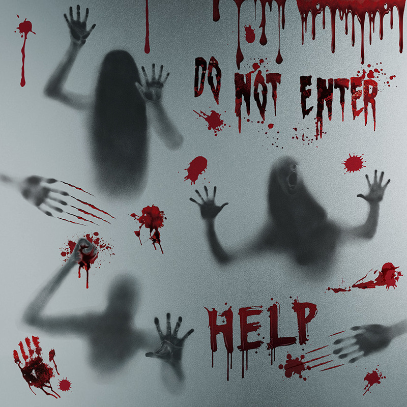 Bloody handprint ghost ghost hand sticker decoration