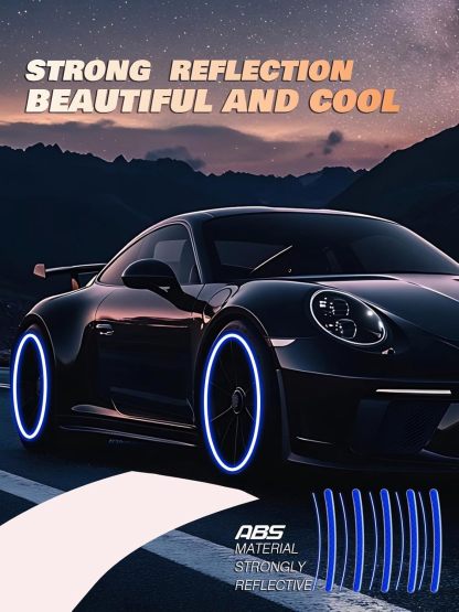 Wheel reflective trim, night safety warning stickers