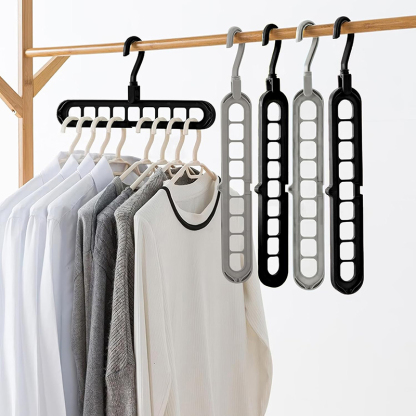 Nine hole hanger wardrobe storage hanger
