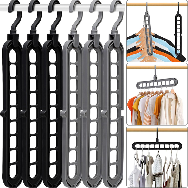 Nine hole hanger wardrobe storage hanger