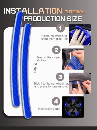 Wheel reflective trim, night safety warning stickers