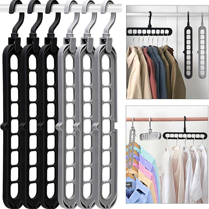 Nine hole hanger wardrobe storage hanger