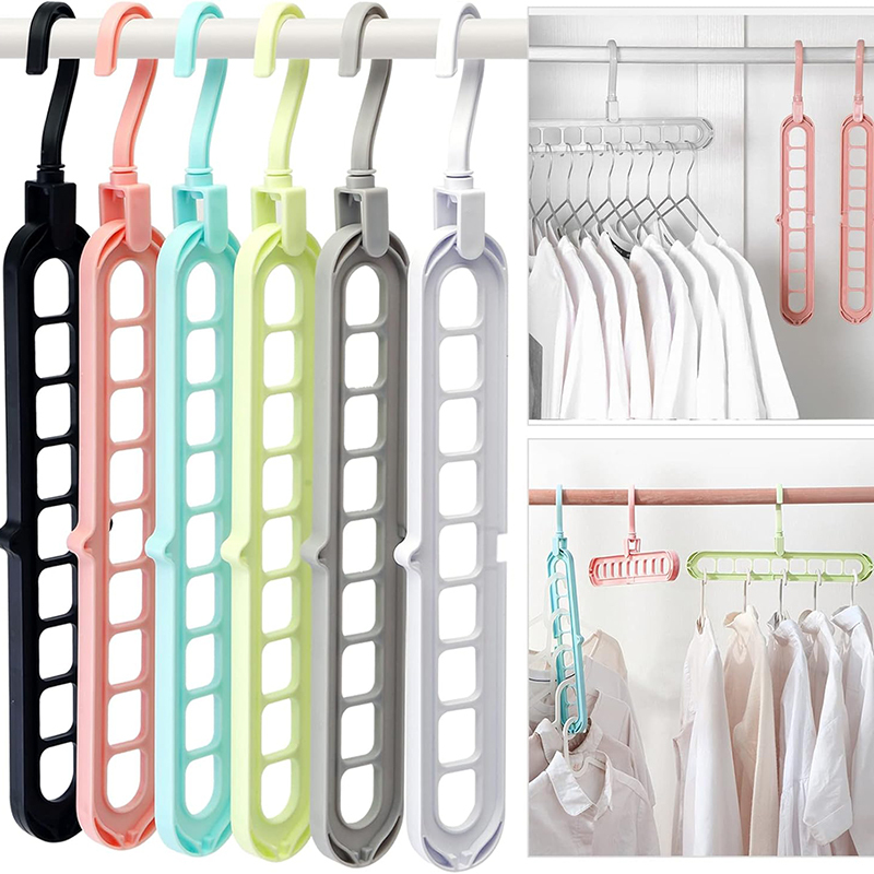 Nine hole hanger wardrobe storage hanger