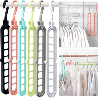 Nine hole hanger wardrobe storage hanger