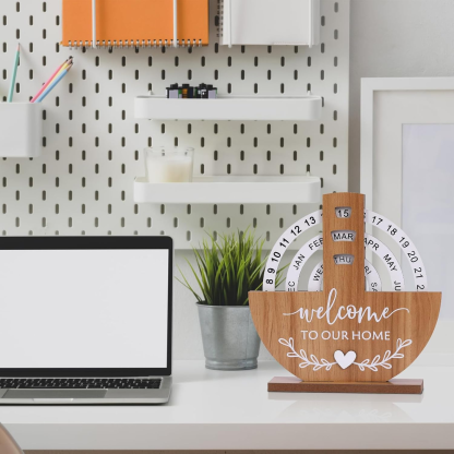 Rotating Wooden Perpetual Calendar