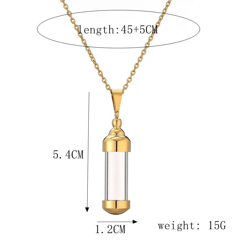 Openable rainbow pendant clavicle chain