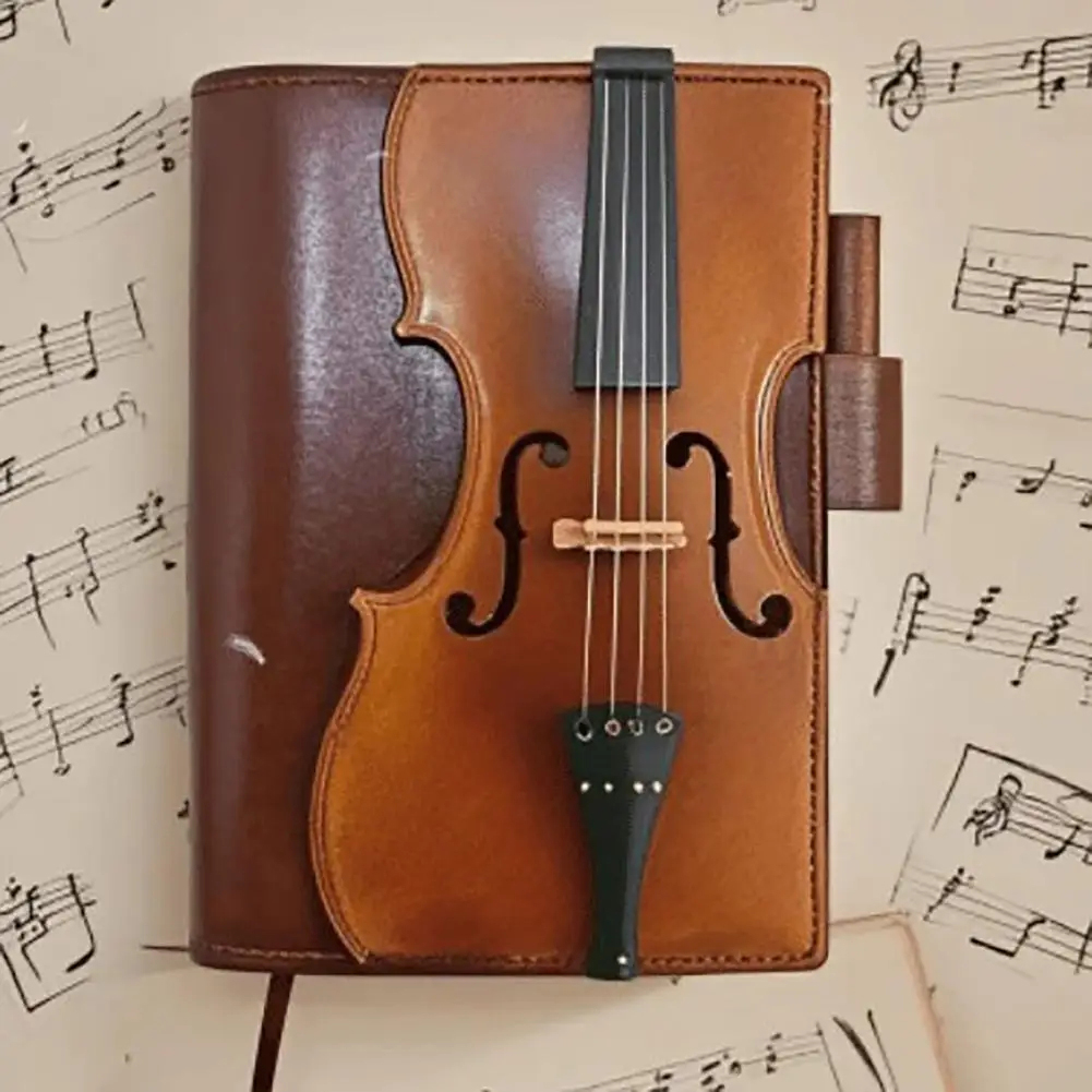 Retro violin leather notebook