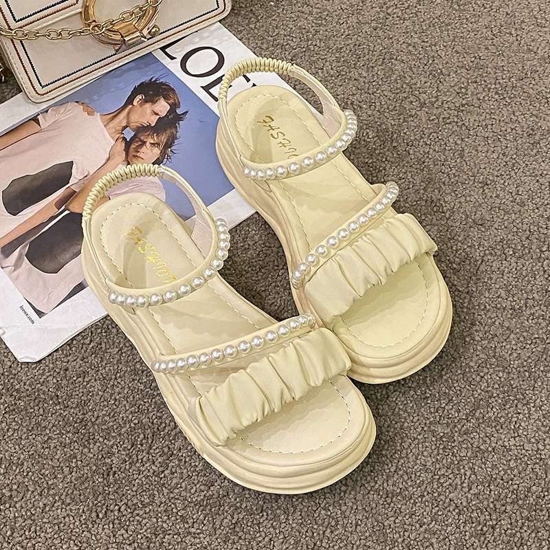 Pearl Embellished Platform Sandals