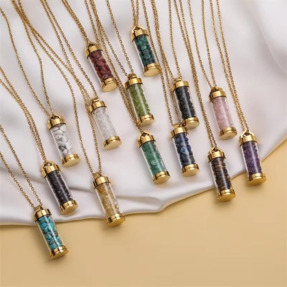 Openable rainbow pendant clavicle chain