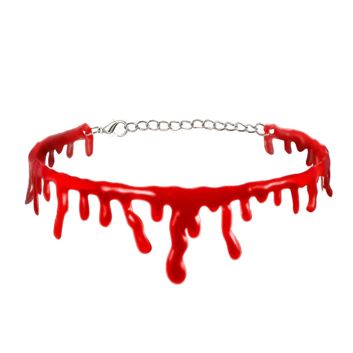 Creative bloody cut throat necklace