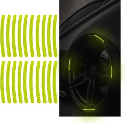 Wheel reflective trim, night safety warning stickers
