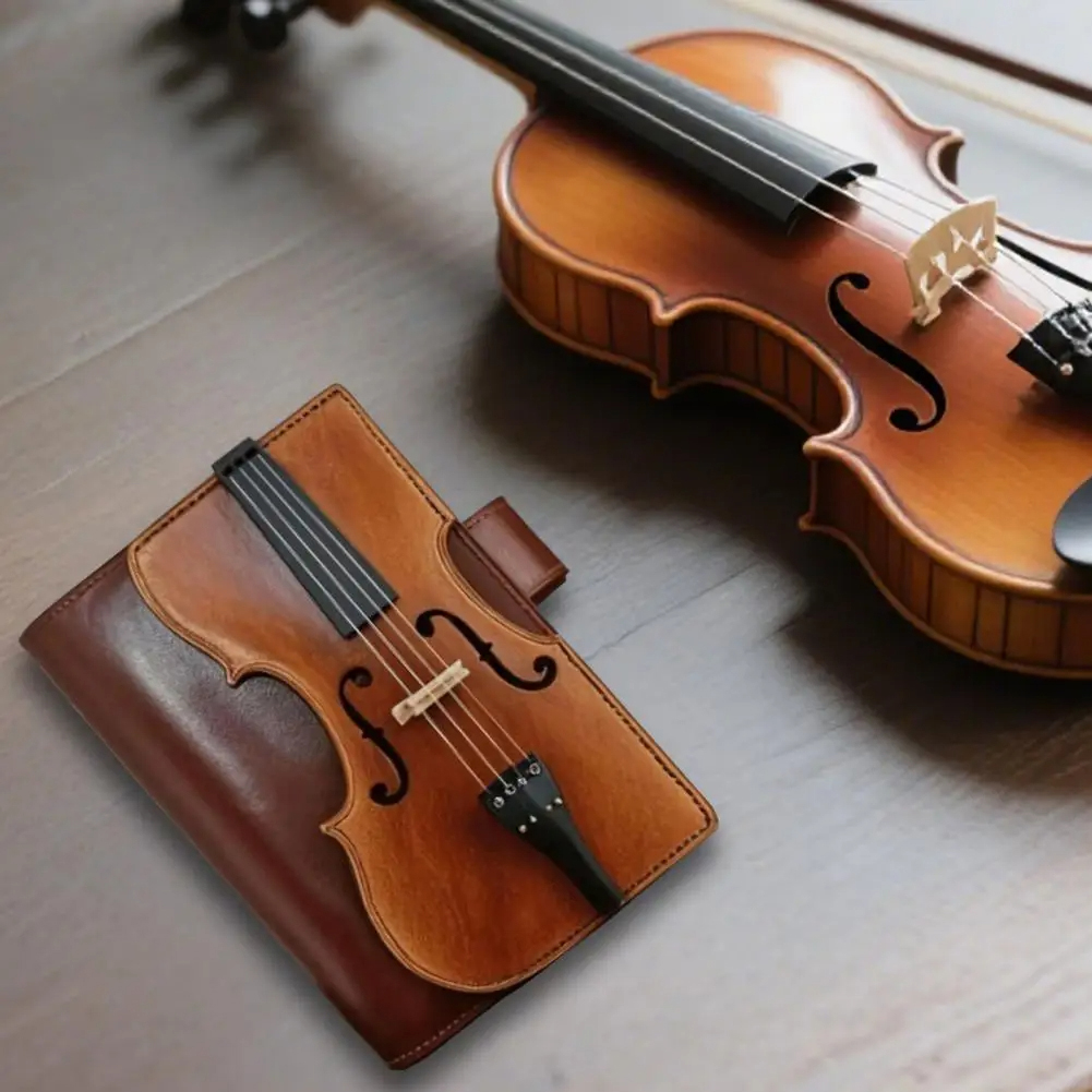 Retro violin leather notebook