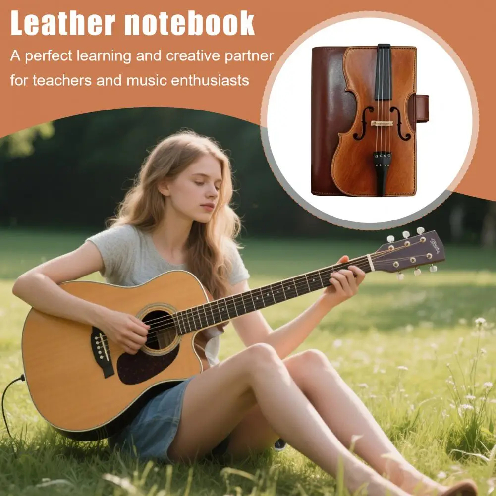 Retro violin leather notebook
