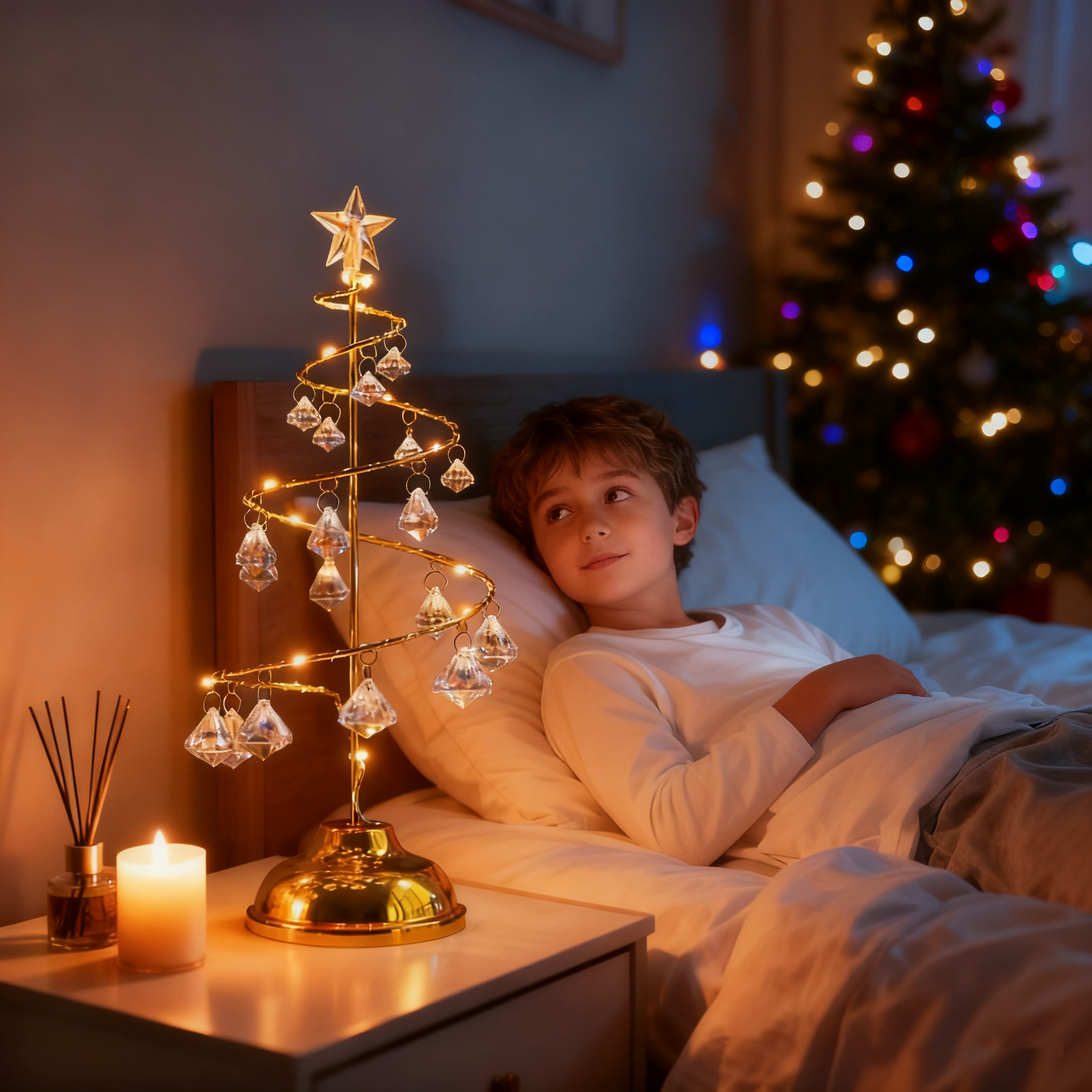  LED Crystal Diamond Christmas Tree Lights 