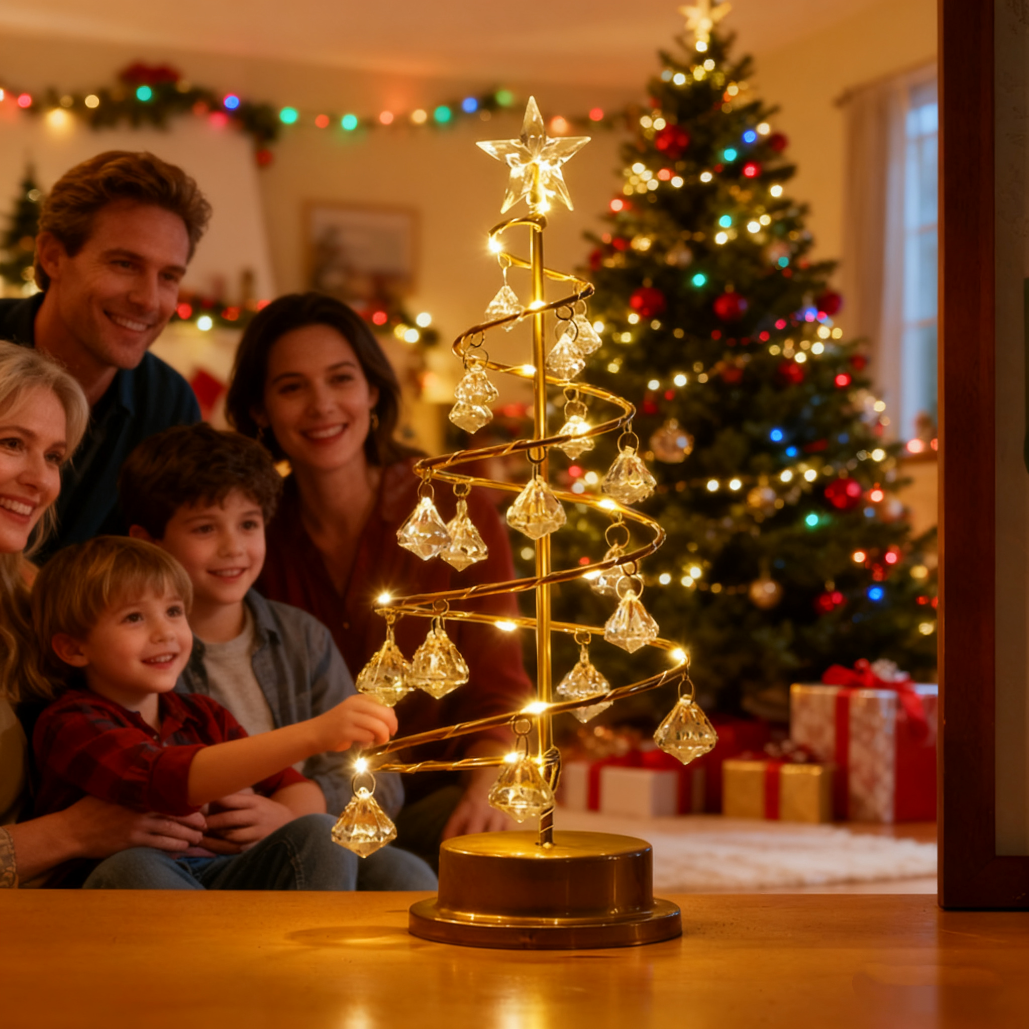  LED Crystal Diamond Christmas Tree Lights 