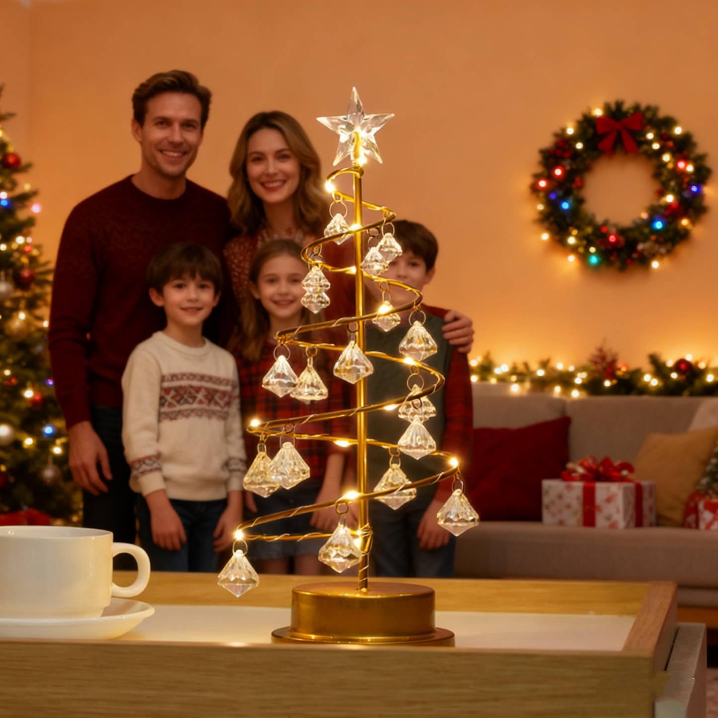  LED Crystal Diamond Christmas Tree Lights 