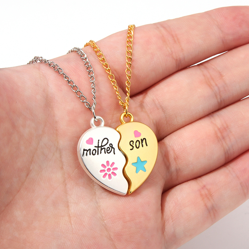 Fashionable Heart Splicing Parent-child Necklace