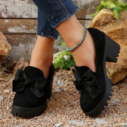 Women's High-Heeled Shoes with Bow Tie