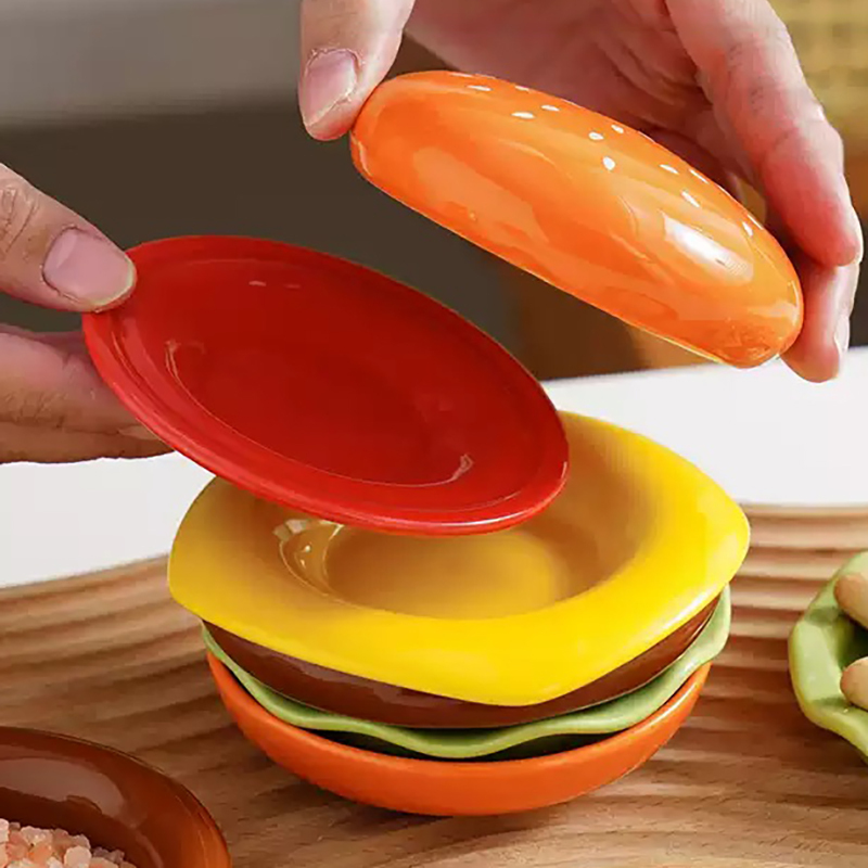 Dip seasoning home burger small plate