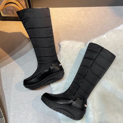 Women's Long-Height, Thick-Soled, Fleece-Filled Down Boots