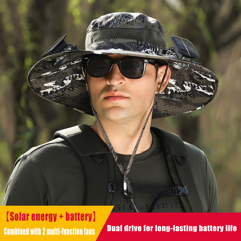 Men's wide brim sun hat quick drying sunshade fisherman hat