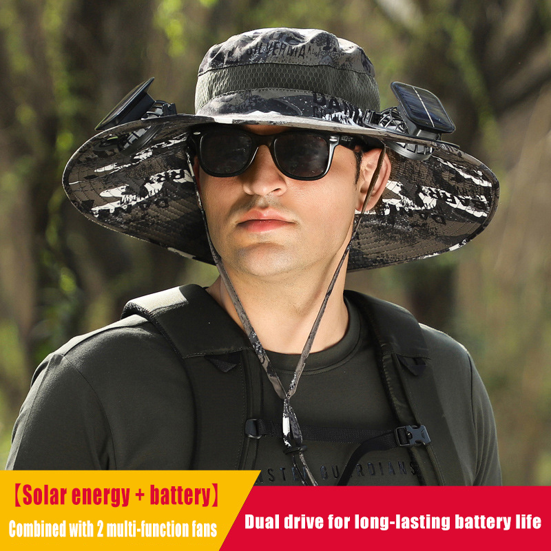 Men's wide brim sun hat quick drying sunshade fisherman hat