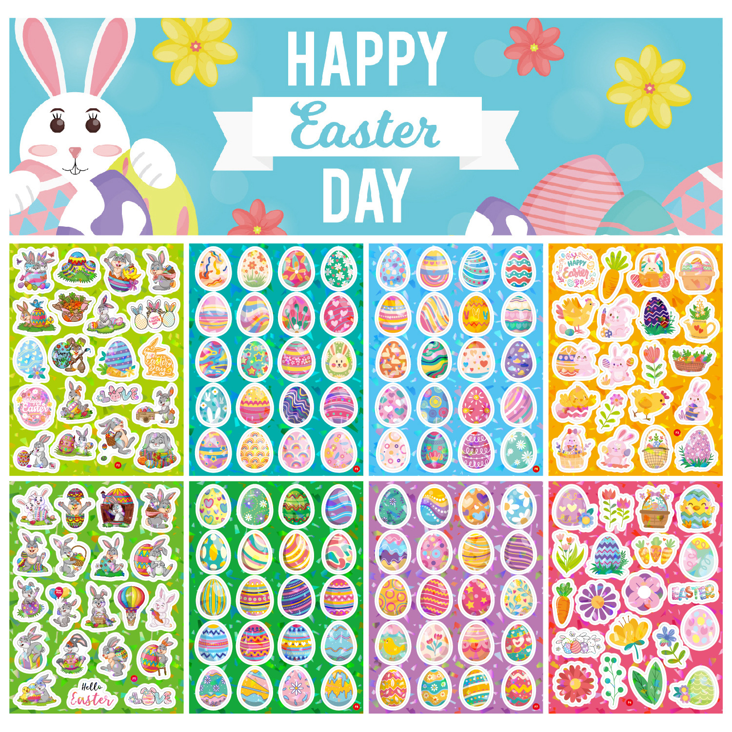 DIY Bunny Easter Egg Stickers