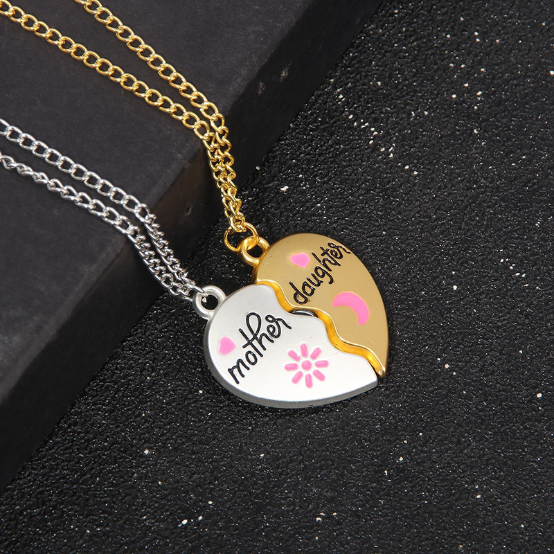 Fashionable Heart Splicing Parent-child Necklace