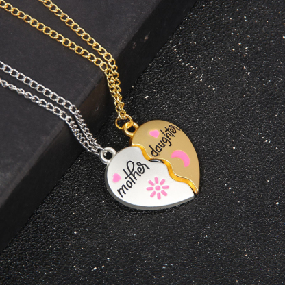 Fashionable Heart Splicing Parent-child Necklace