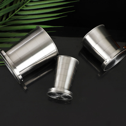 Stainless steel outdoor folding cup