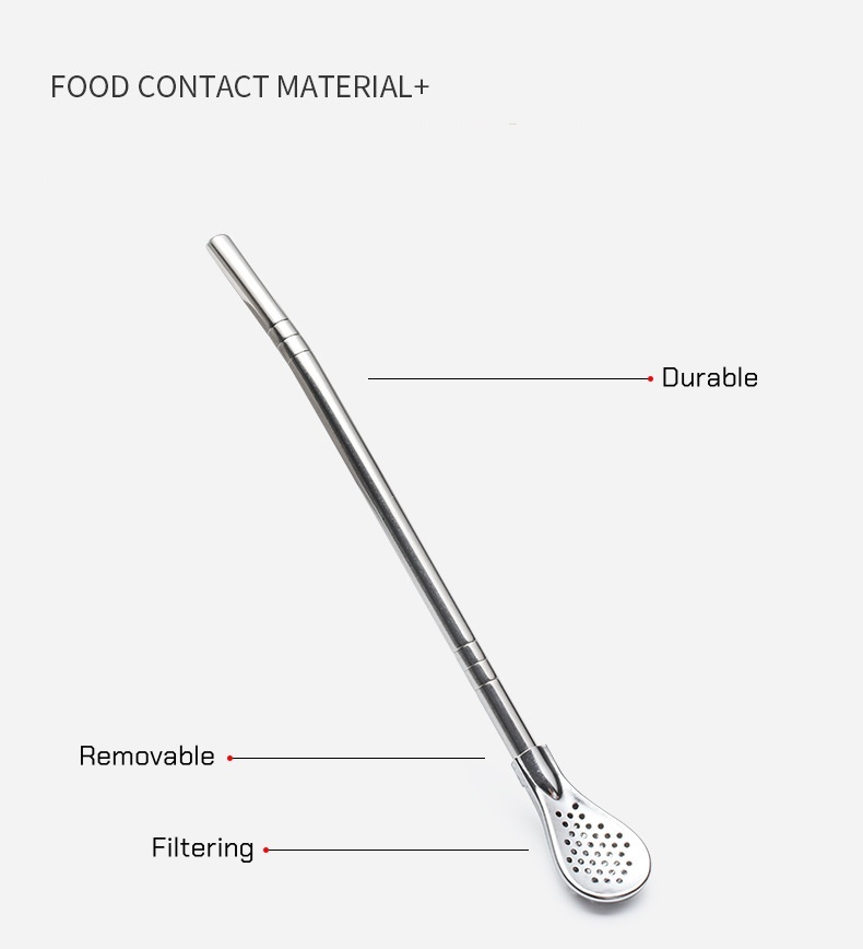 Straw stirring spoon