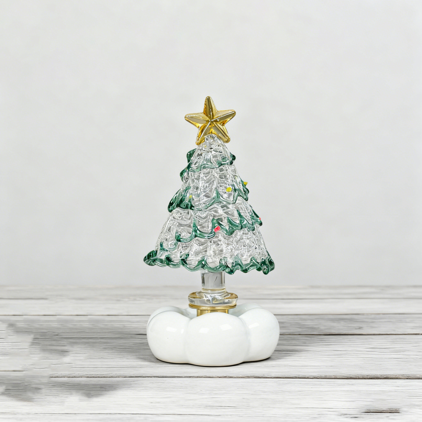 Christmas Tree Handmade Glass Rotating Ornament
