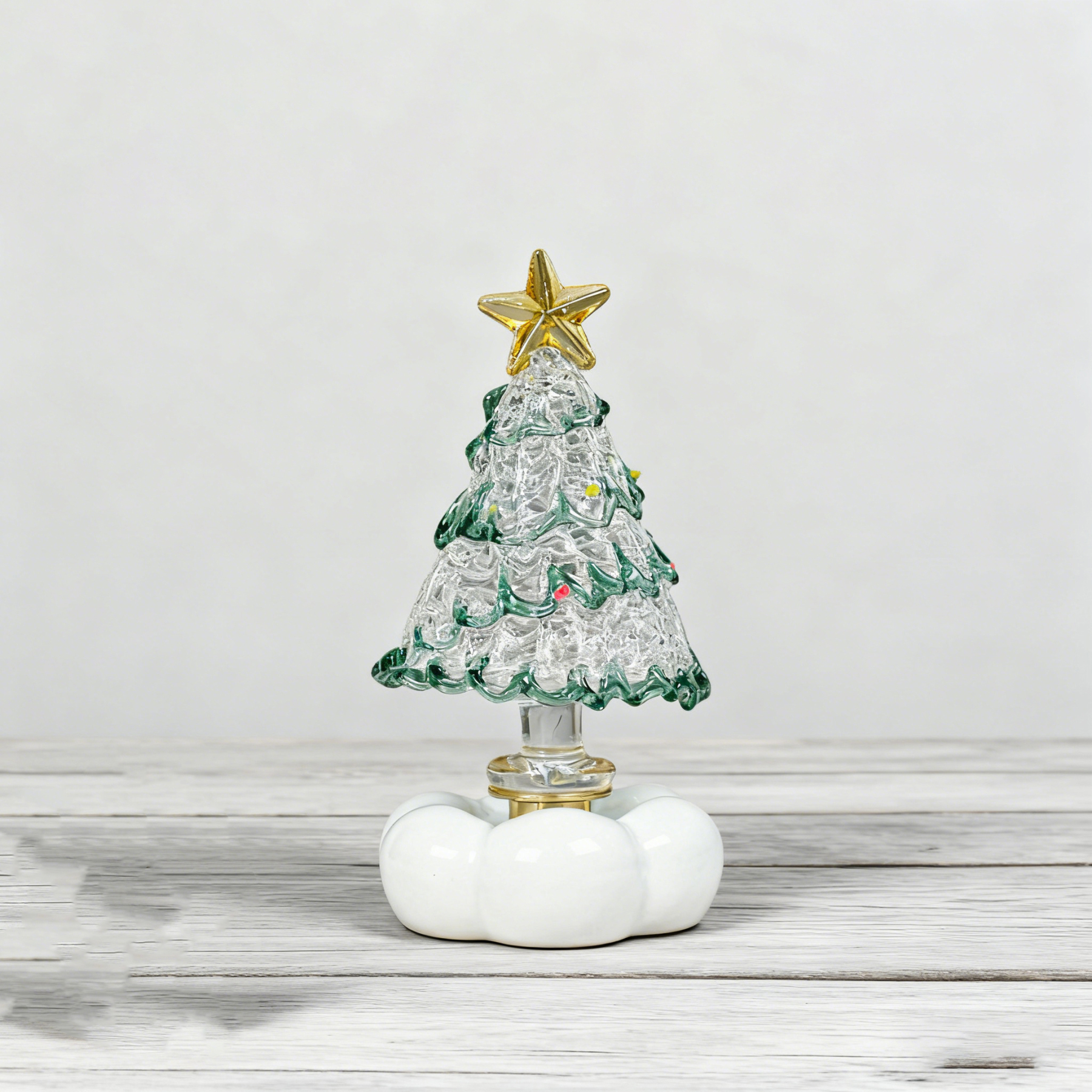 Christmas Tree Handmade Glass Rotating Ornament