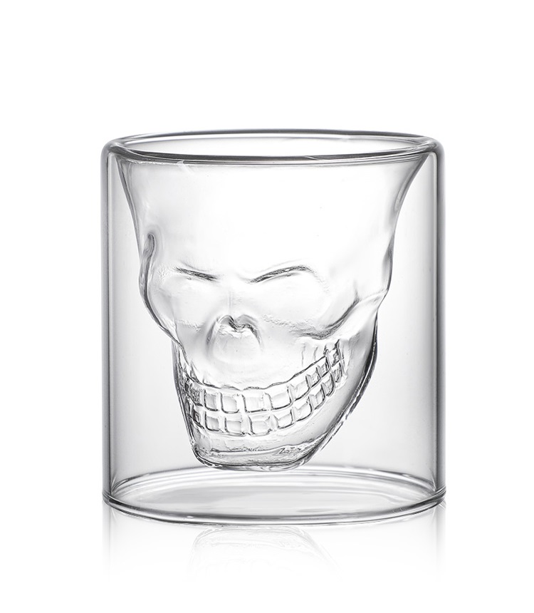 Personalized skull wine glass bottle latte cup
