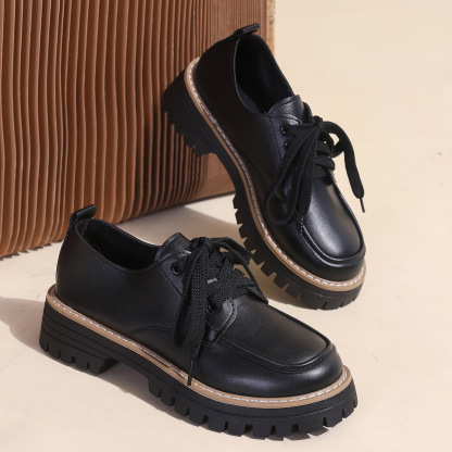 Round-toe lace-up loafers